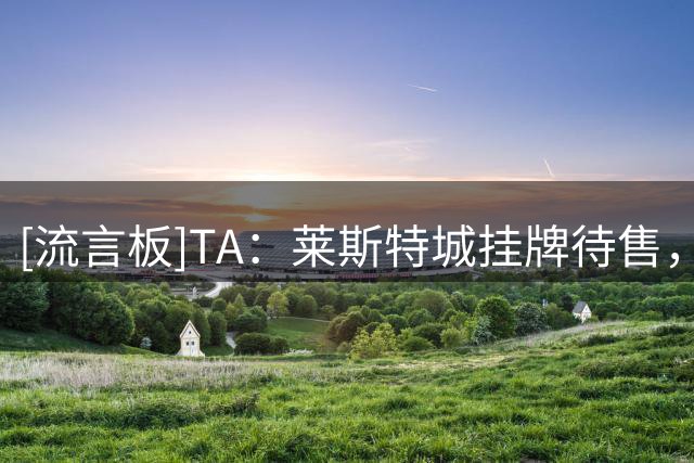 [流言板]TA：莱斯特城挂牌待售，资产要价3亿美元&预计2亿美元成交-国际足球-国际足球资讯-虎扑社区